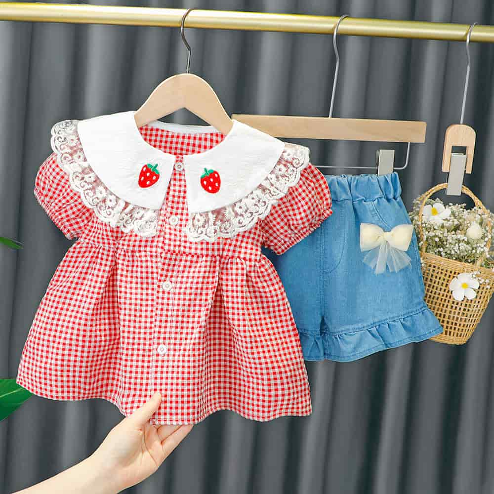 Girl Dress Red+Jeans Pant 8