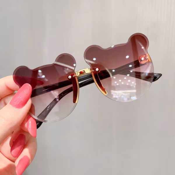 Bear Shape Dark Coffe UV Sunglass Girl Baby
