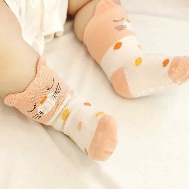 Cotton Pink Cat socks M