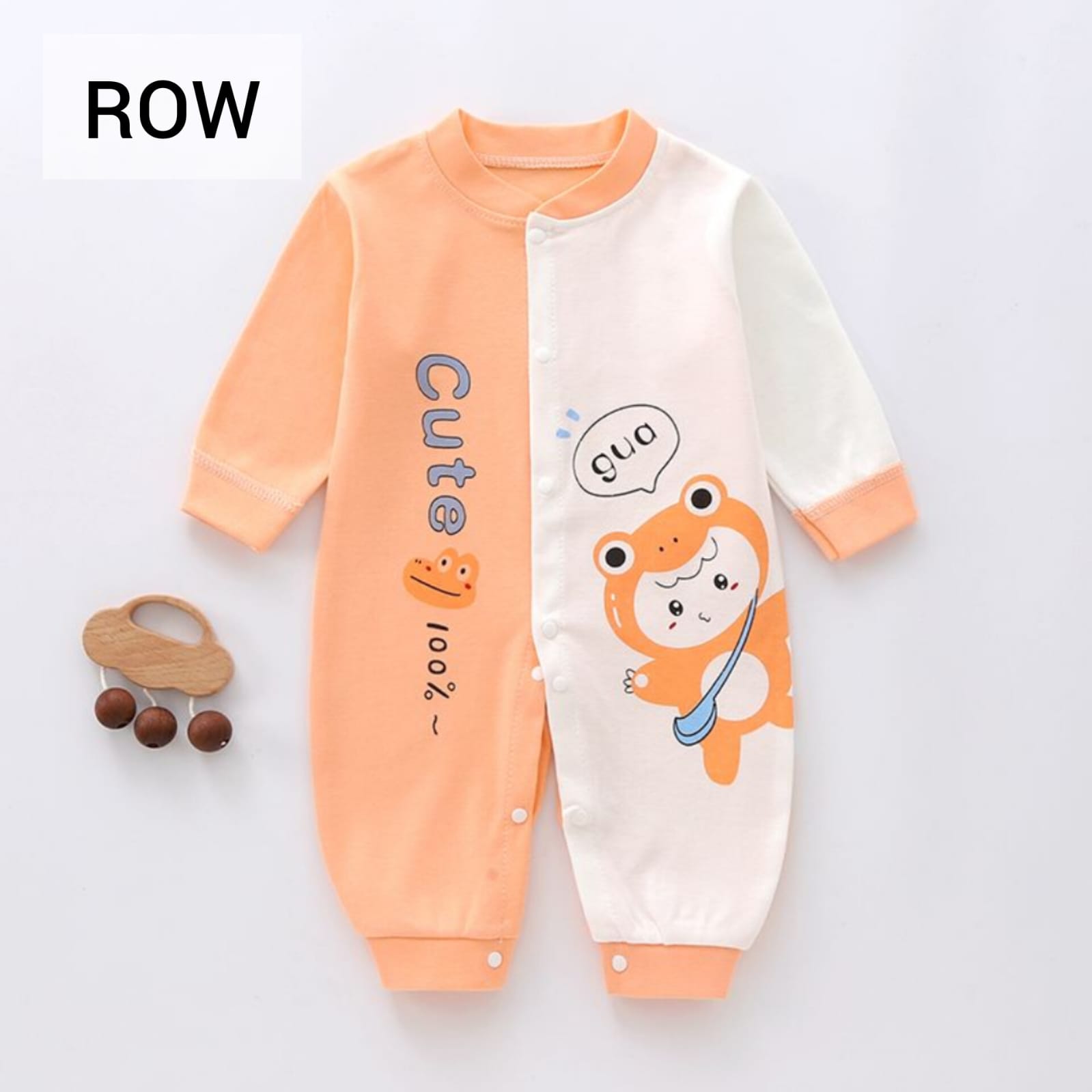 Cotton Romper Orange+White -ROW -73