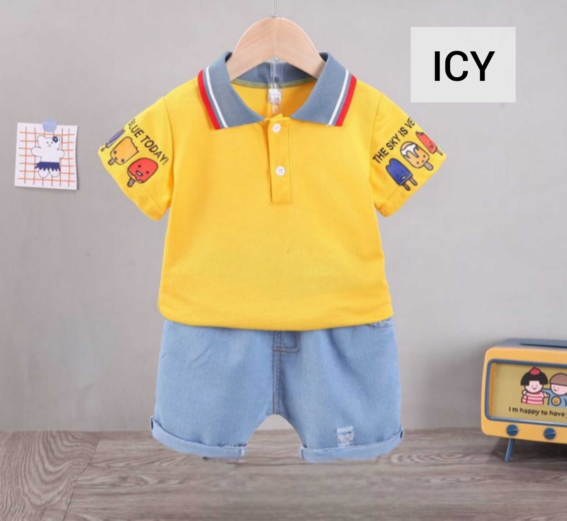 Boy Dress Ice Cream Yellow -ICY -80