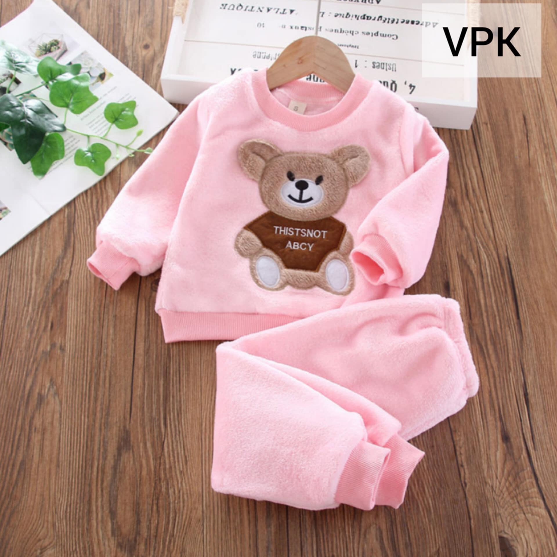 Velvet Bear Suit Pink-VPK - S